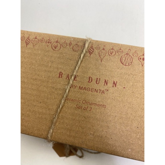 Rae Dunn Set of 3 Ceramic Round Christmas Ornaments "DREAM EXPLORE IMAGINE" NEW - Picture 6 of 8